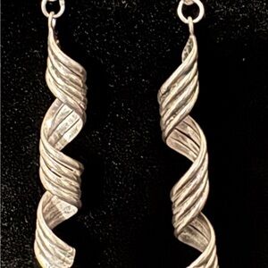 Elegant Silver Twisted Earrings